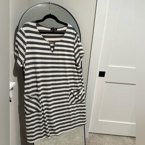 Suzanne Betro Black and White Striped Dress